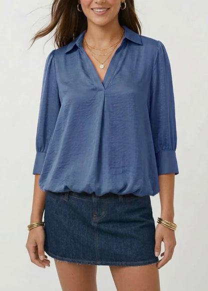 Sheila Hi-Lo Bubble Hem Blouse