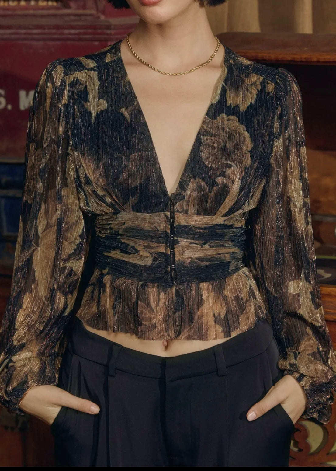 Kenley Long Sleeve Printed Top