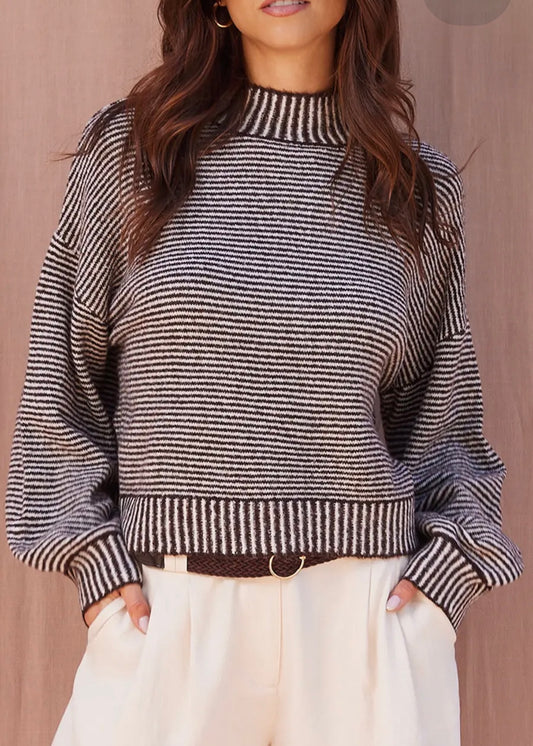 Briella Stripe Knit Sweater Top
