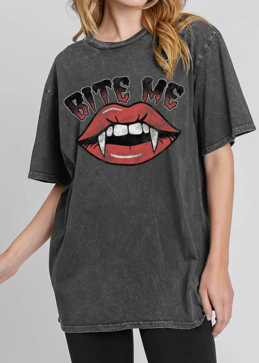 Bite Me Oversized Mineral Wash Tee