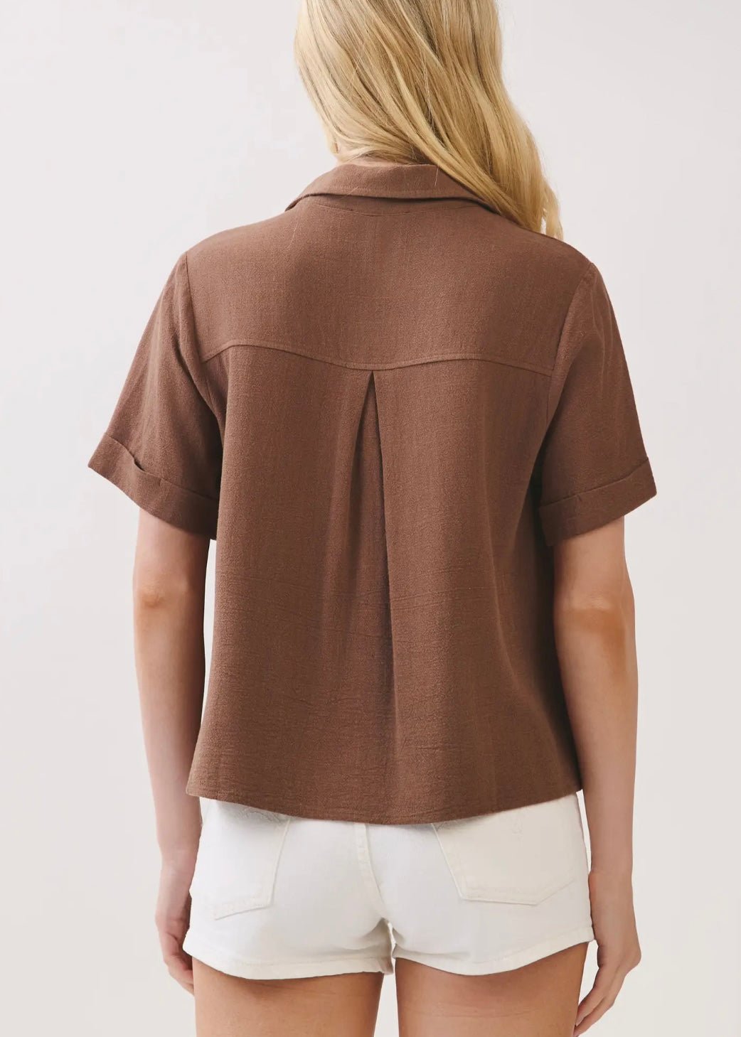 Maribel Collared Detailed Linen Shirt