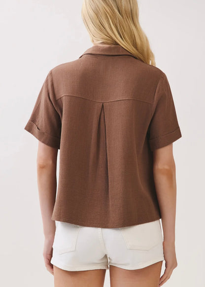 Maribel Collared Detailed Linen Shirt