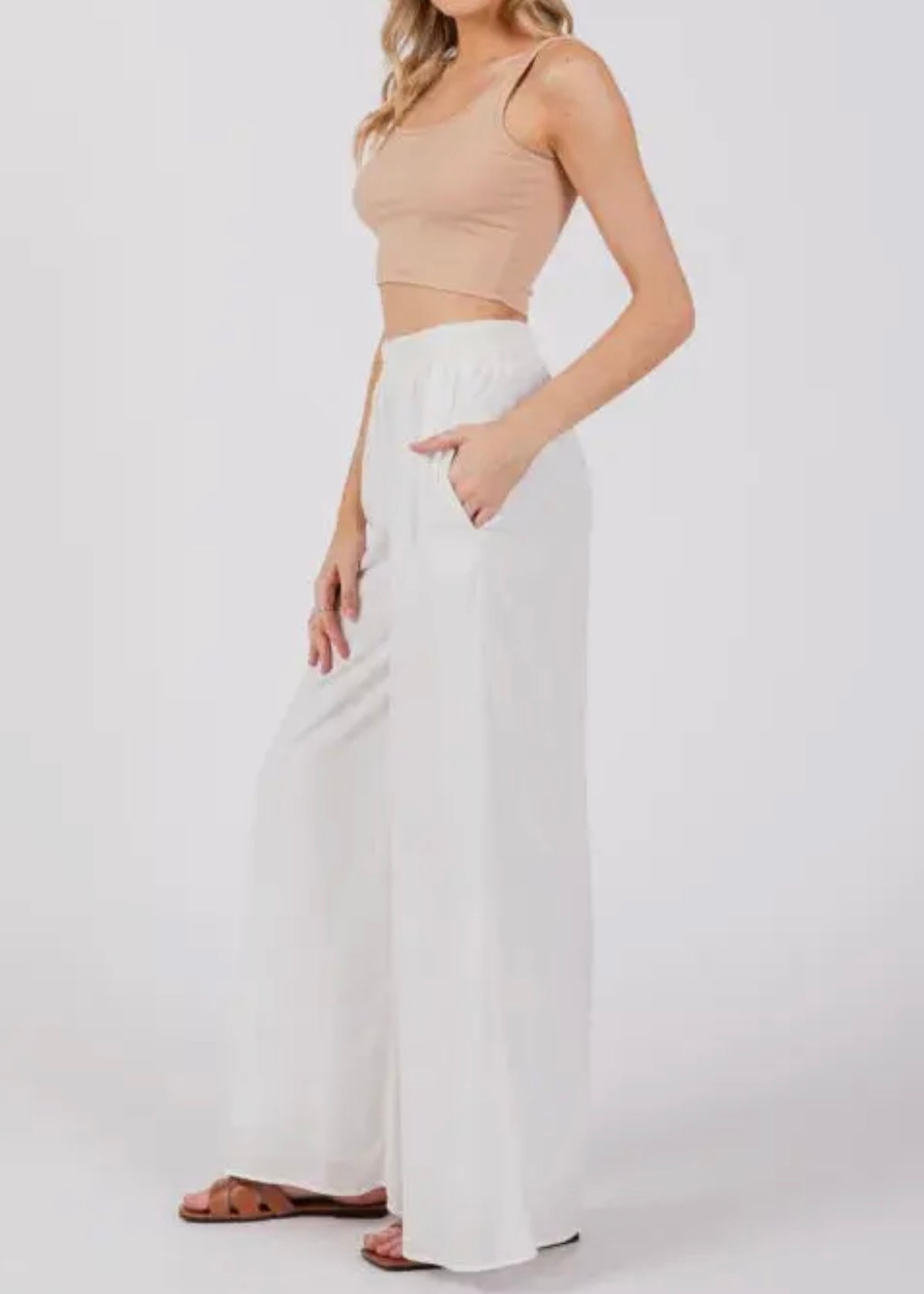 Isela Wide Leg Pants-Made in USA
