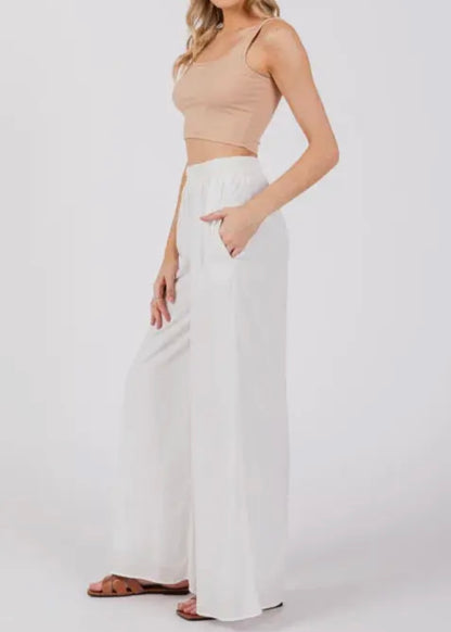 Isela Wide Leg Pants-Made in USA