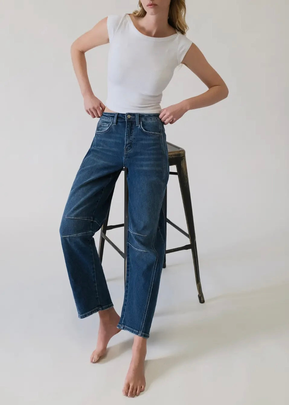 High Rise Barrel Jean