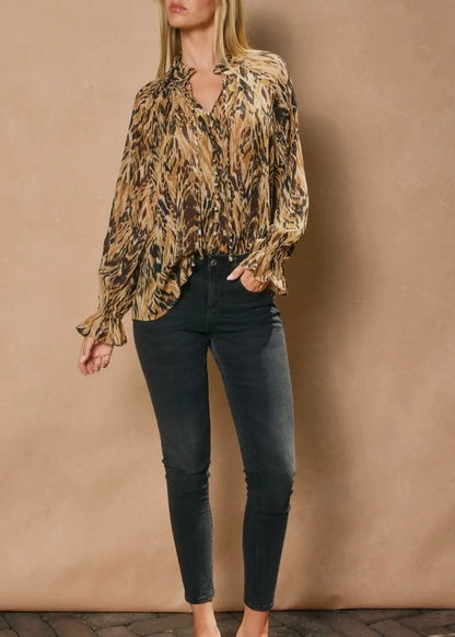 Livie Printed Button Up Blouse