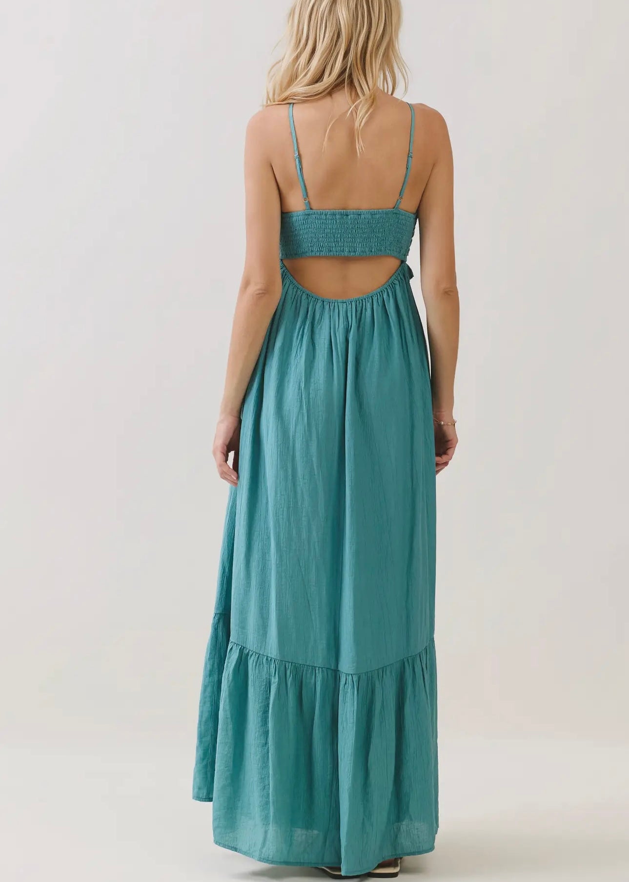 Arlette Halter Neck Tiered Maxi Dress