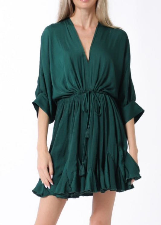 Briar Tie Front Waisted Mini Dress