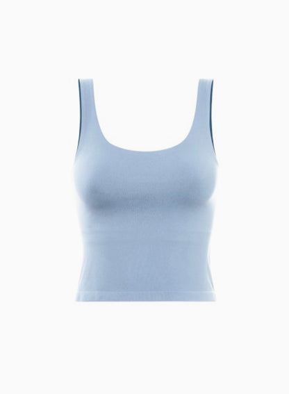 Cropped Wide Scoop Neck Tank
