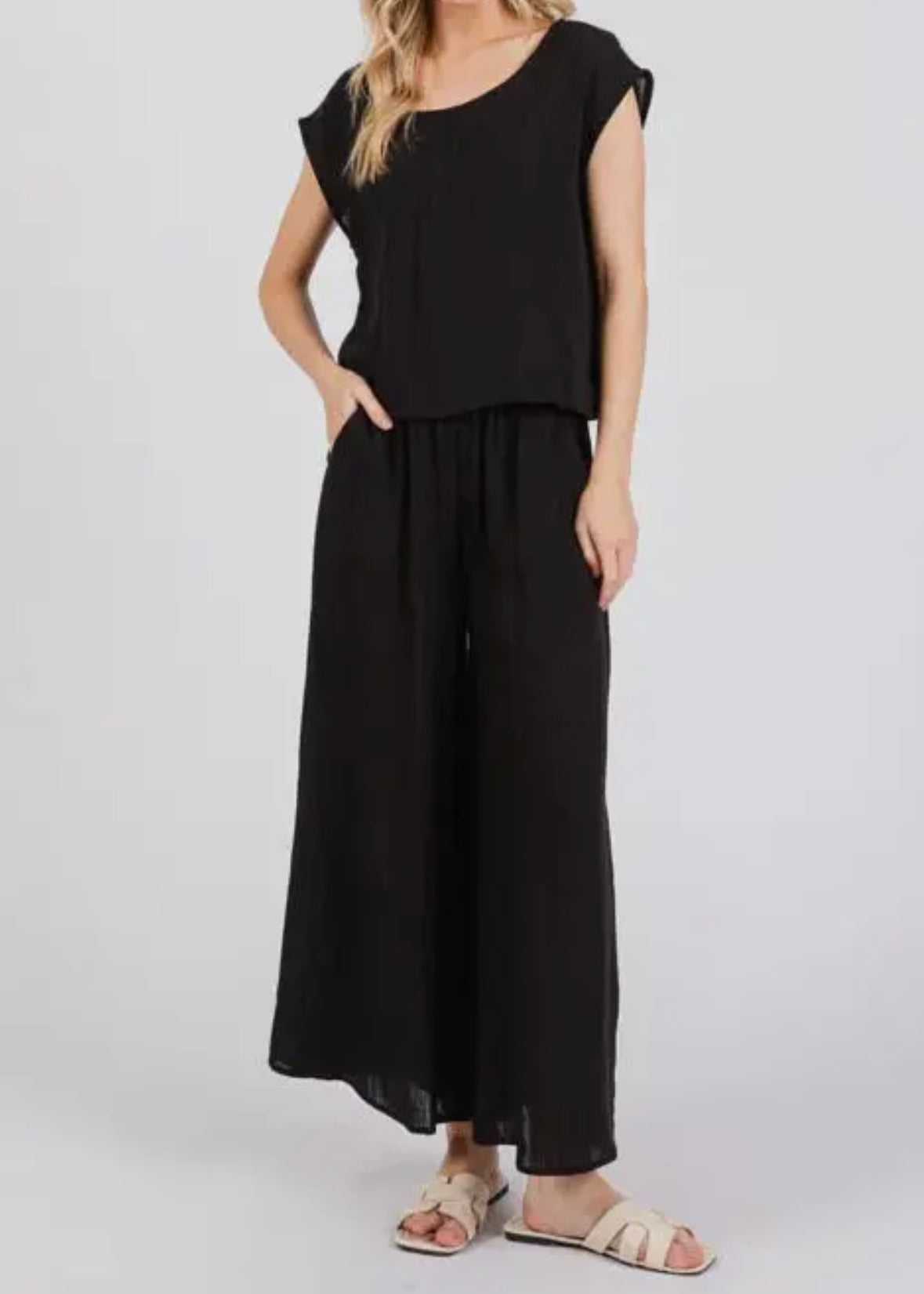 Rylie Woven Linen Top-Made in USA