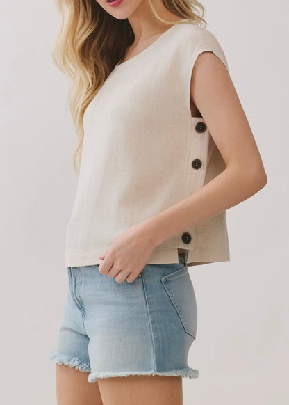 Lianne Side Button Crop Top