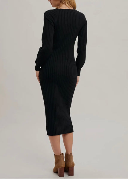 Fall Nights Midi Sweater Dress