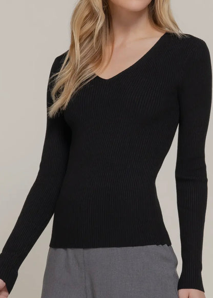 Lylah Ribbed Sweater Top
