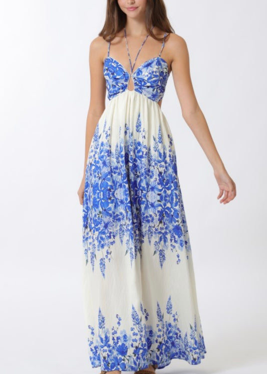Tuscan Garden Cutout Maxi Dress