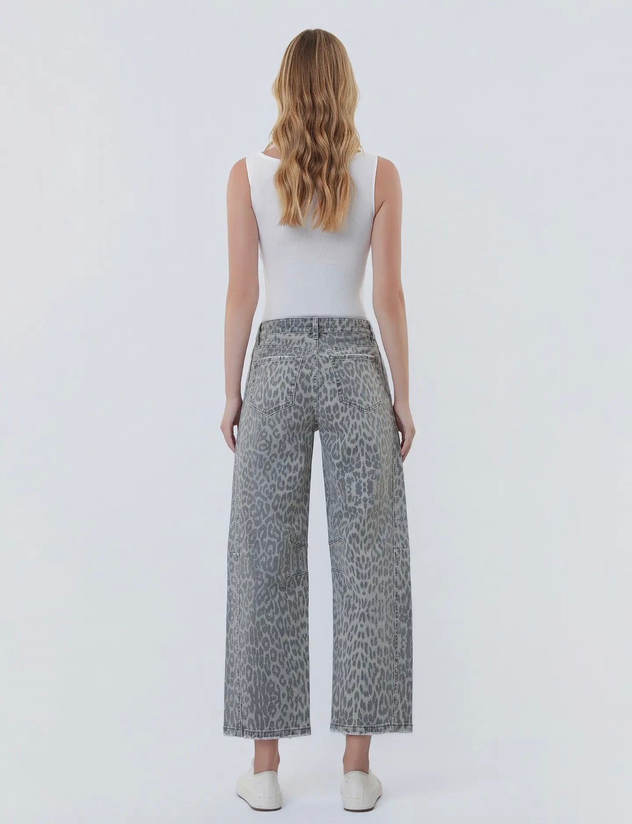 Aurelia High Rise Leopard Crop Wide Leg Jeans