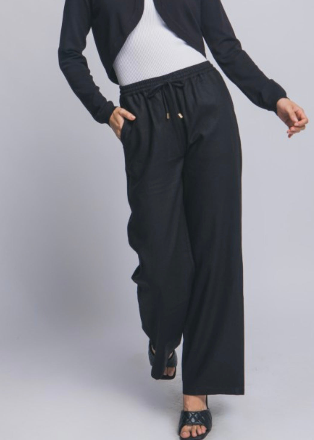 Fayla Linen Wide-leg Pull-On Pants