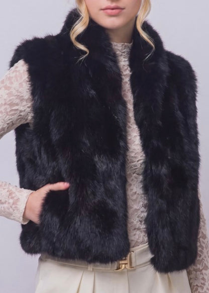 Crystal Faux Fur Vest