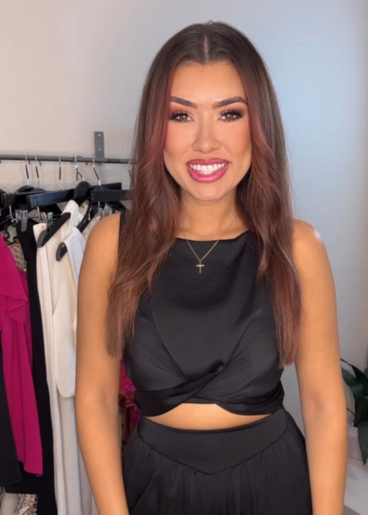 Tina Front Twist Crop Top