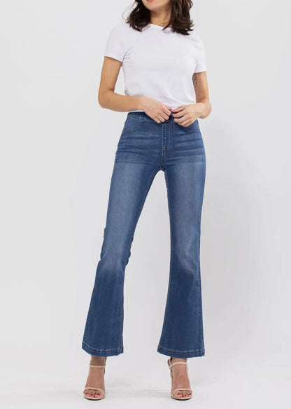 Crystal Mid Rise Flare Jegging-Petite