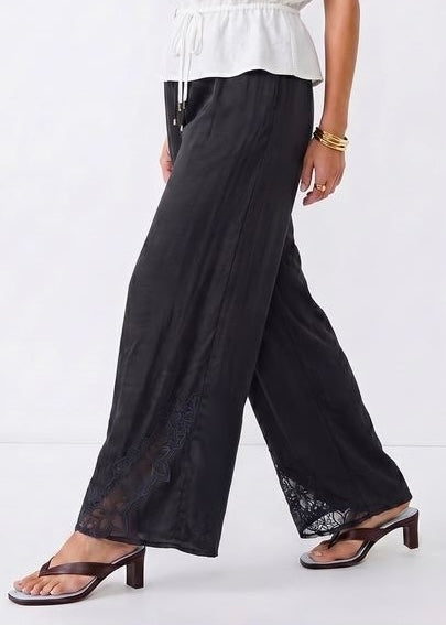 Alessa Lace Detail Wide Leg Pants