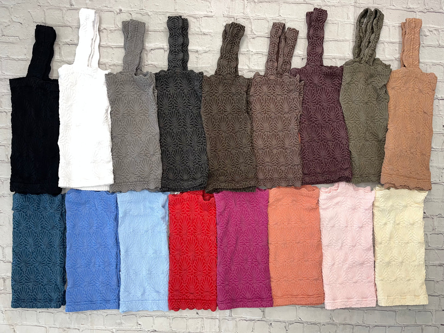 Square Neck Lace Textured Tank-New