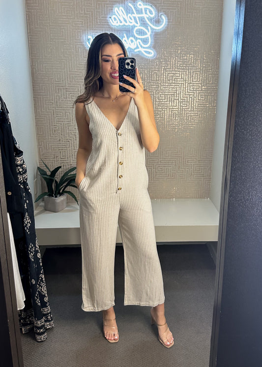 Blake Stripe Linen Jumpsuit