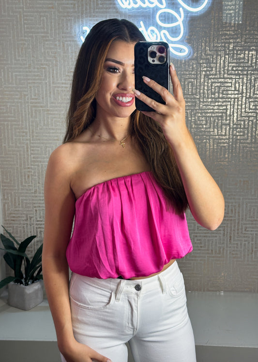 Kaelyn Strapless Bubble Top