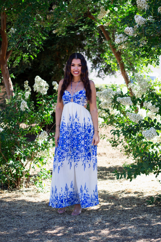 Tuscan Garden Cutout Maxi Dress