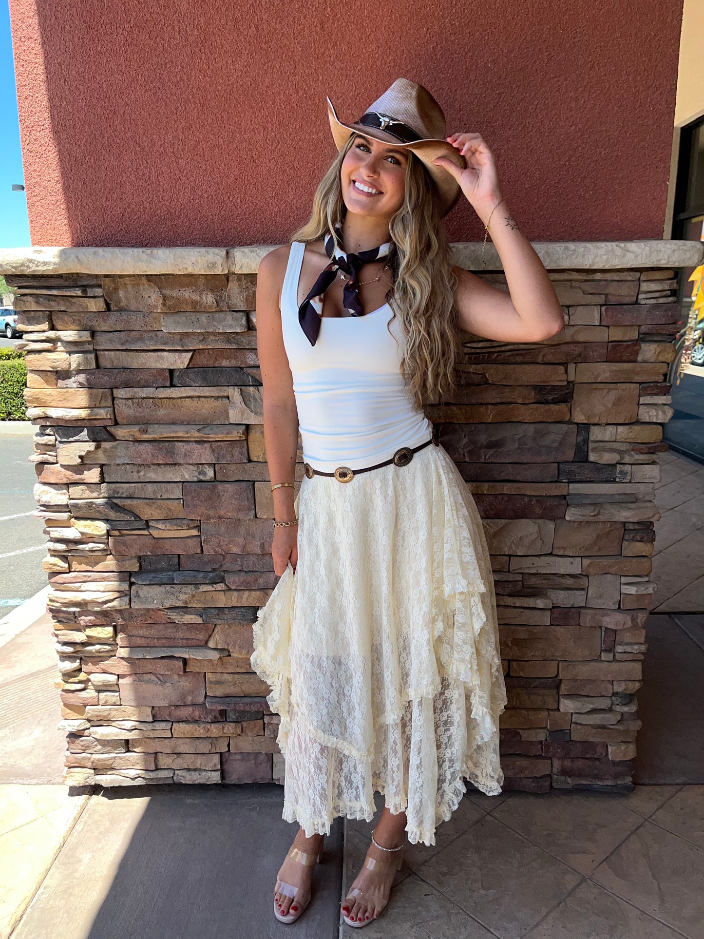 Ady Lace Midi Skirt