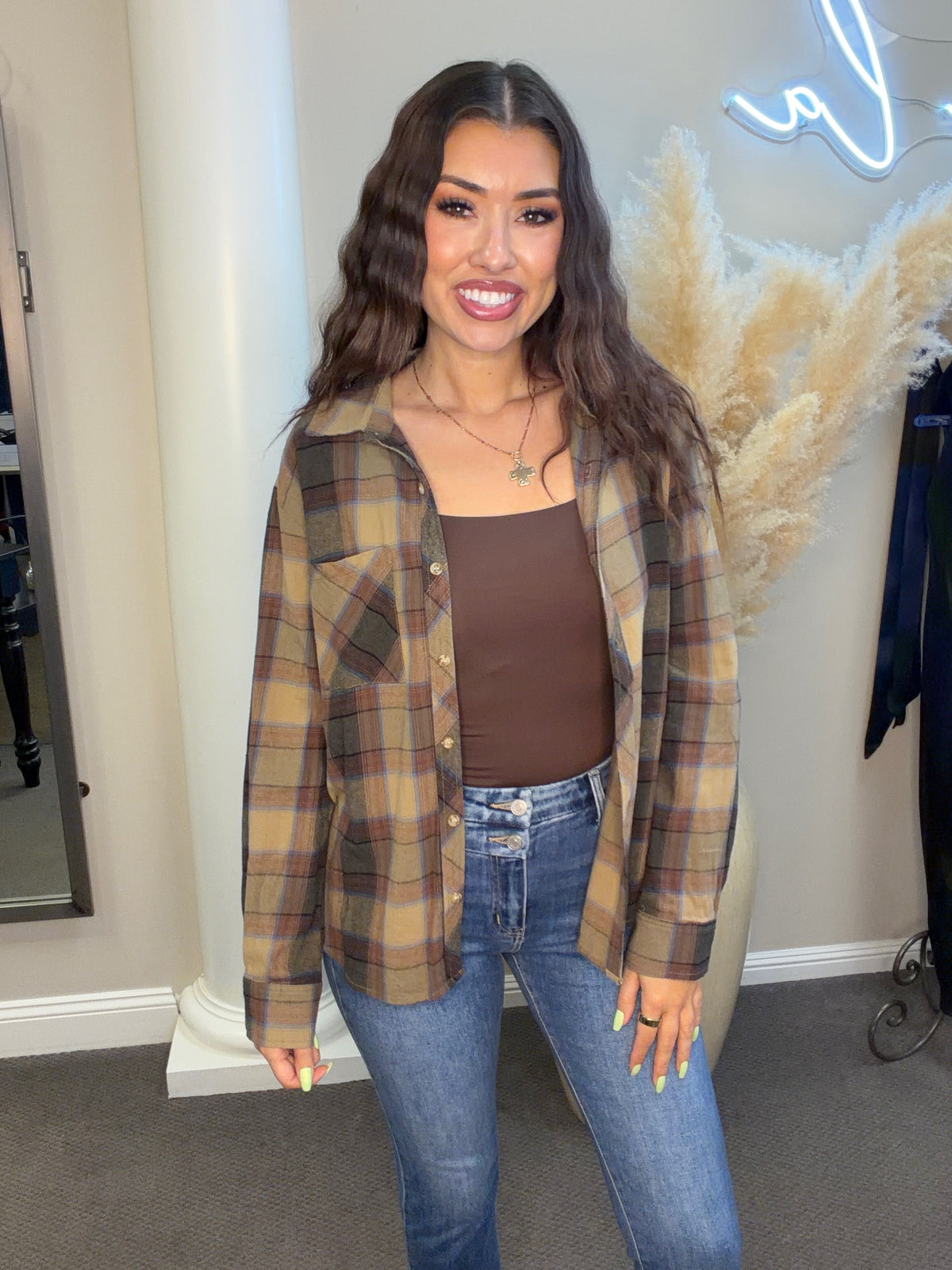Sunset Mood Plaid Shirt