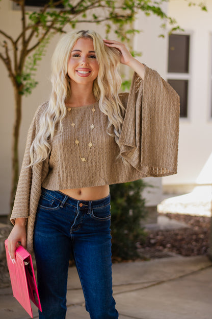 Kimono Sleeve Crop Top