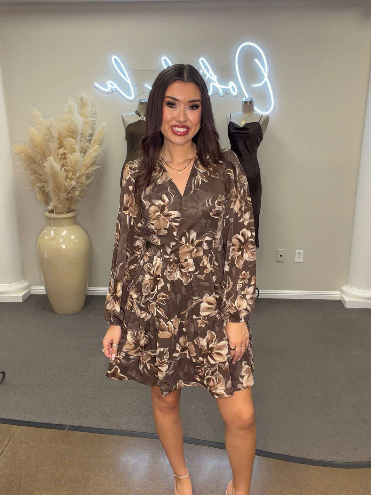 Karley Long Sleeve Tiered Dress