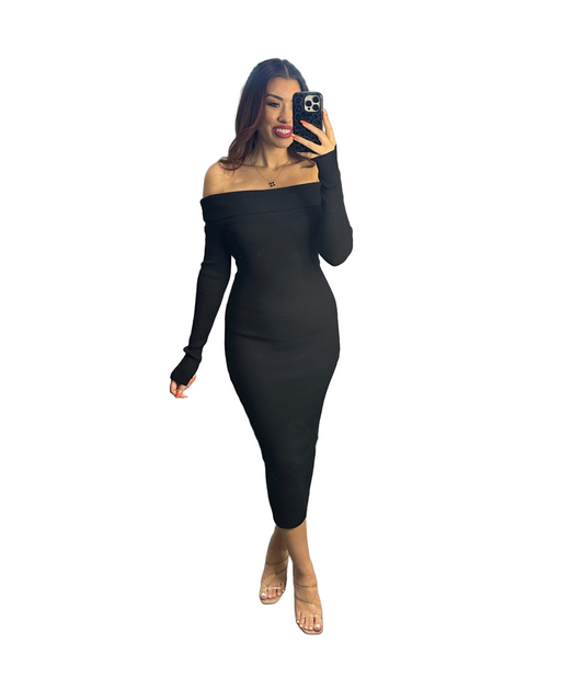 Lucienna Off The Shoulder Knit Dress
