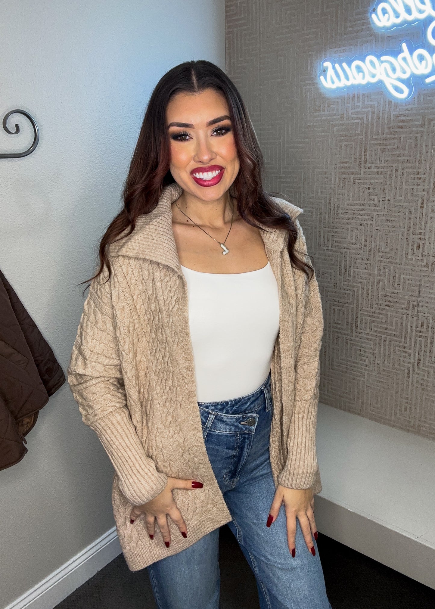 Cable Knit Oversized Poncho Cardigan