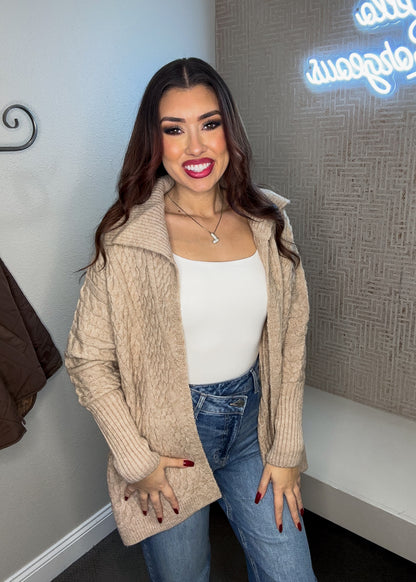 Cable Knit Oversized Poncho Cardigan