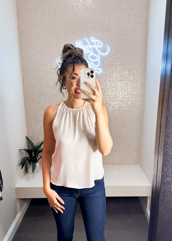 Elastic High Neck Tank Top