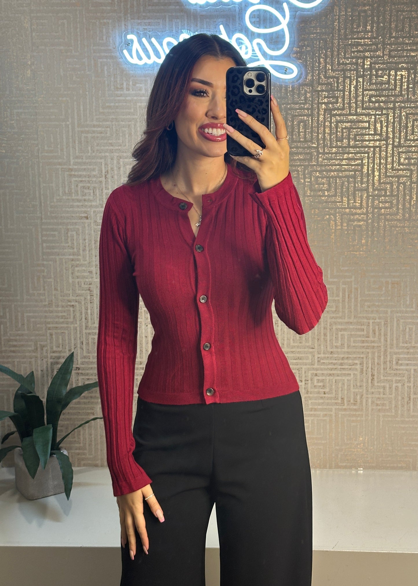 Shellie Button Up Sweater Top