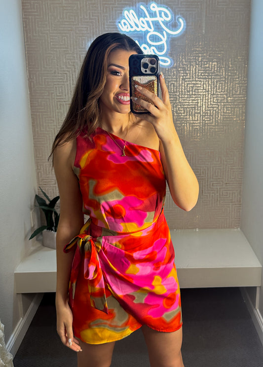 Brighter Days One shoulder Mini Dress