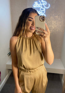 Elastic High Neck Tank Top