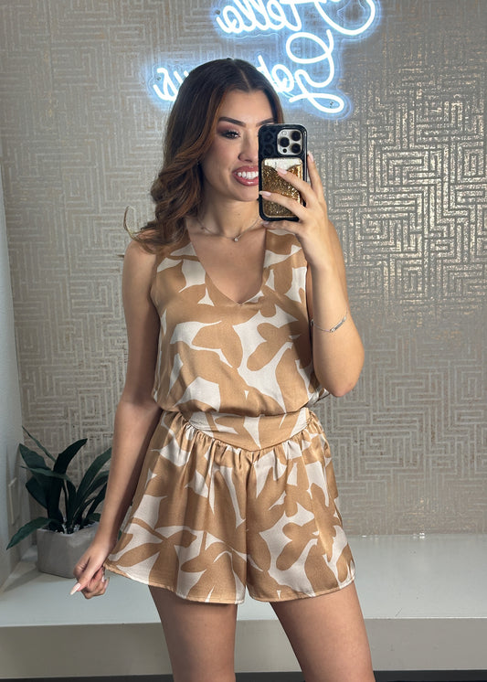 Paloma Satin V-Neck Crop Top