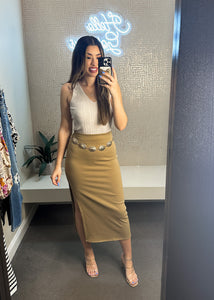 Slit Pencil Skirt