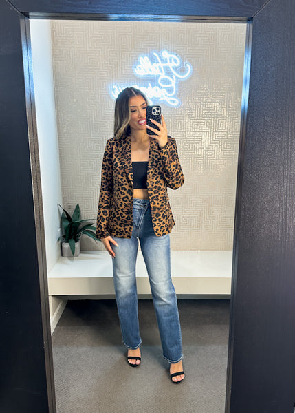 leopard blazer