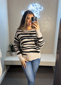 Zebra Pullover Sweater