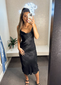 Animal Jacquard Stain Cowl Neck Midi Dress
