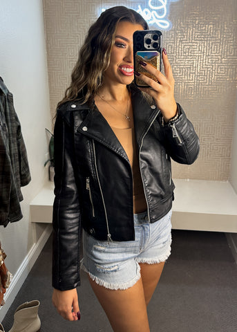 Johnny Faux Leather Jacket