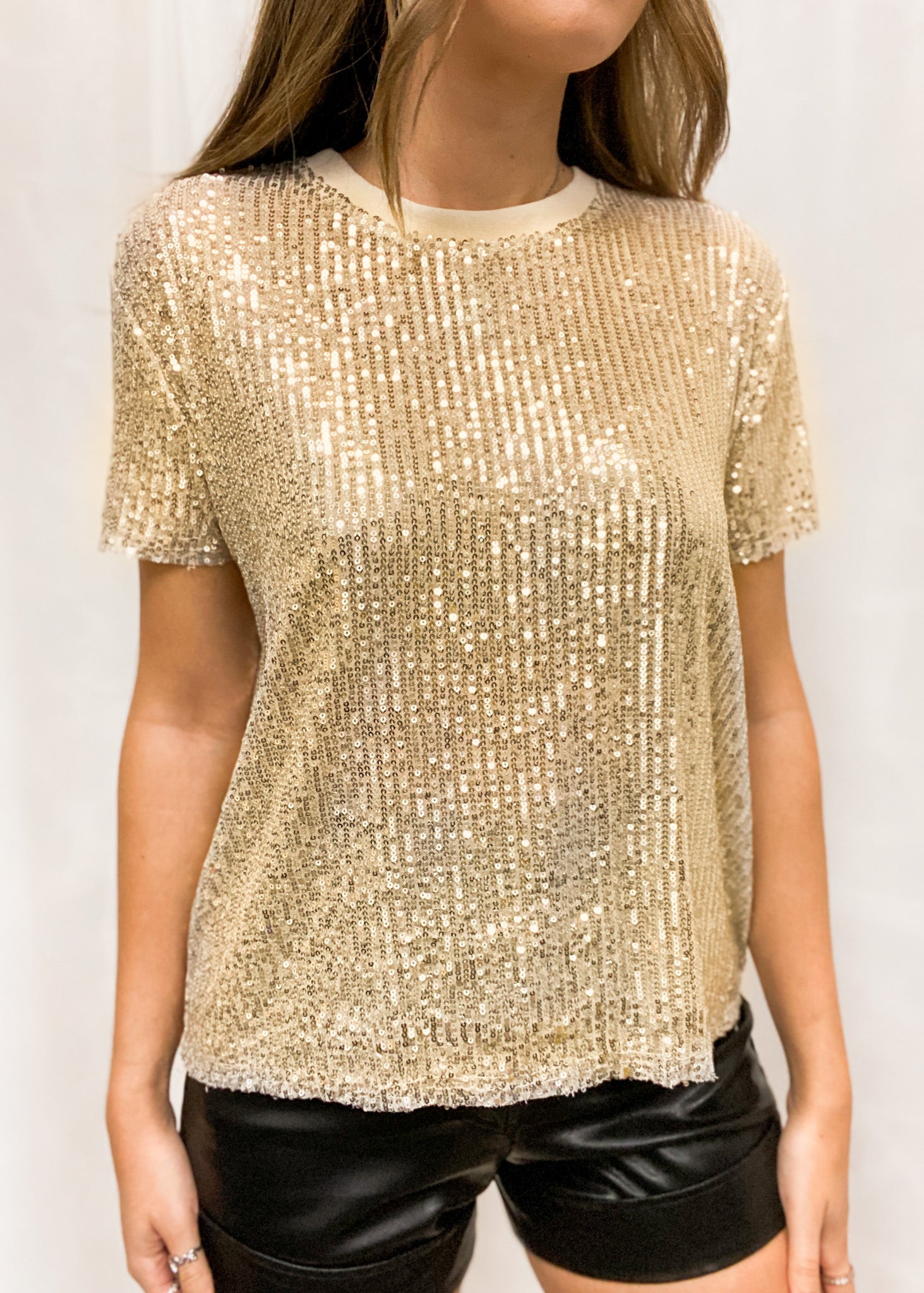 Holly Sequin Half Sleeve Top