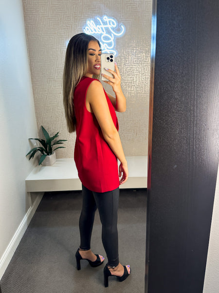 Linda Red Vest Blazer