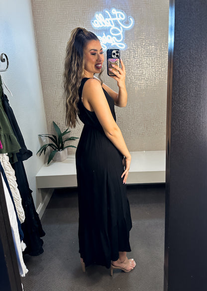 Ruffled High-Low Maxi Dress