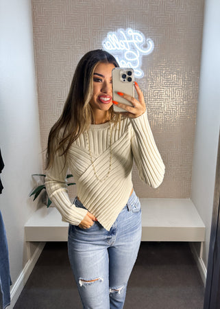 Hailee Asymmetrical Hem Sweater Top
