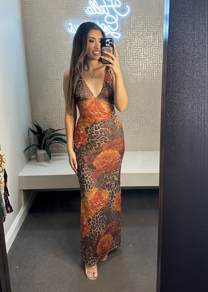 Jaci Mesh Print Maxi Dress